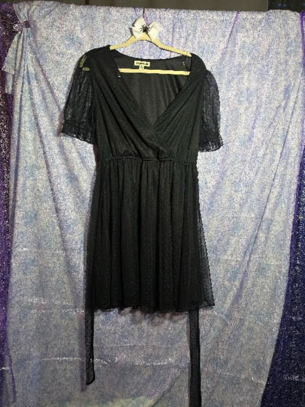 Inspired Hearts Black Puff Sleeve Cottagecore Mini Dress Size 1X